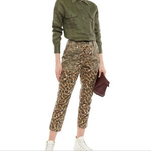 NEW Current/Elliott The Clean Weslan Leopard Camo Print Slim Leg Pants Size 26